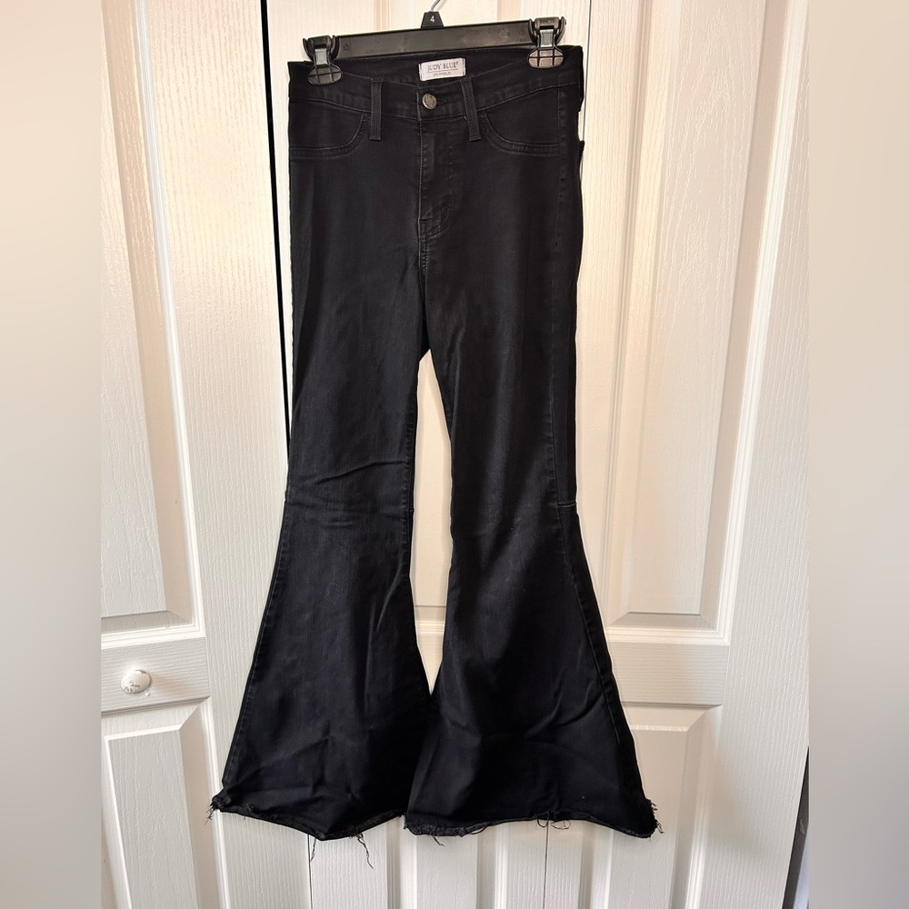 Judy Blue High Waist Super Flare Denim Jeans 1 25 Black 8396 Cotton Stretchy